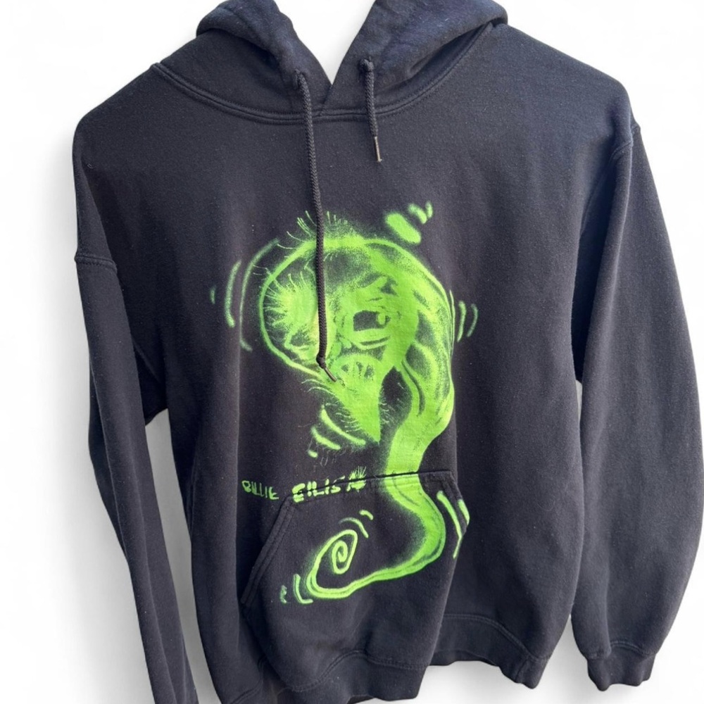 Billie Eilish Black Hoodie with Green Graphic